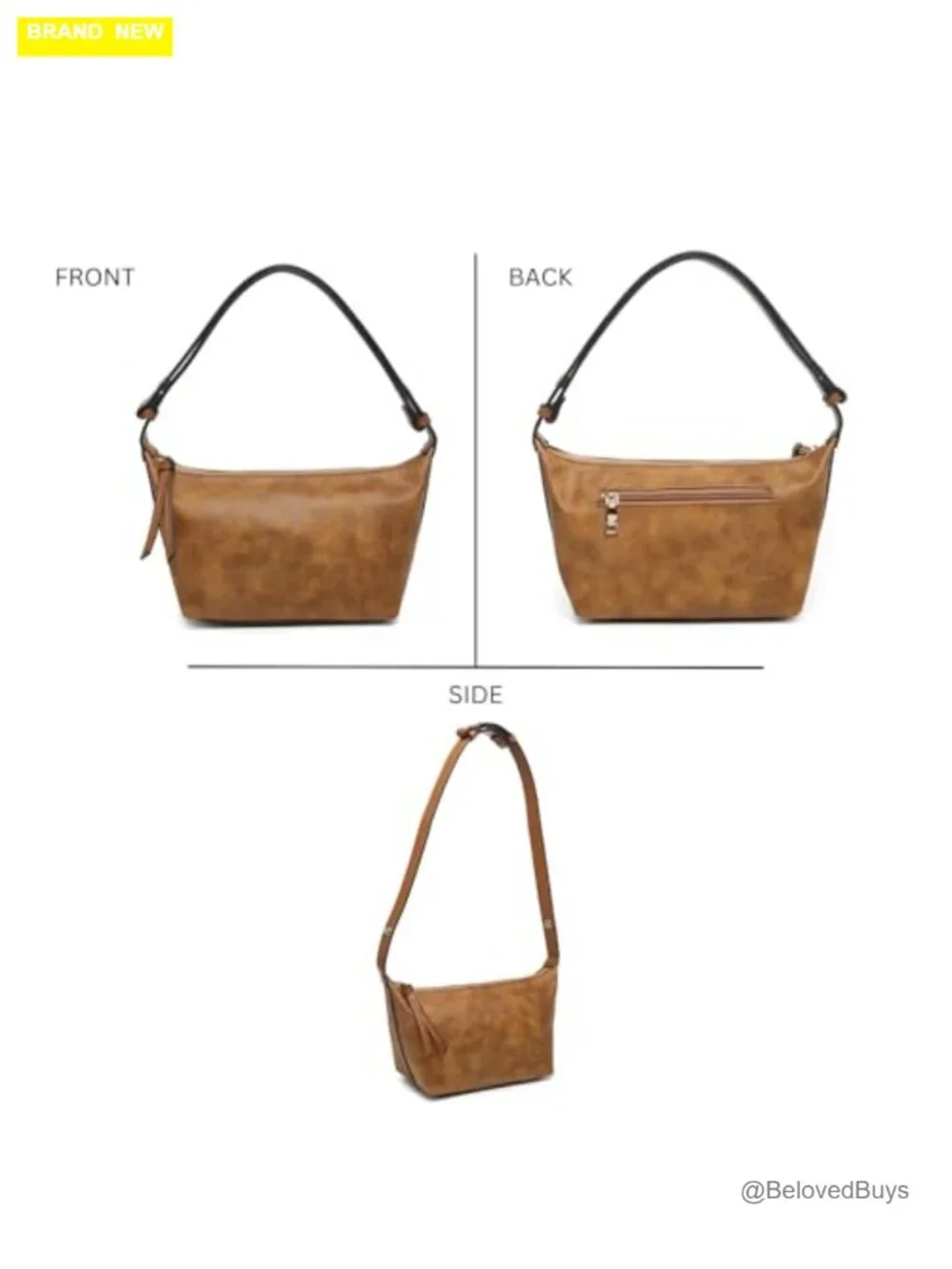 Vegan Suede Convertible Shoulder Bag Faux Suede Hobo Handbag with Adjustable